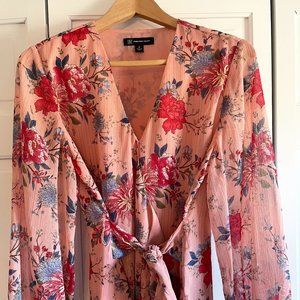 INC Floral Wrap Blouse